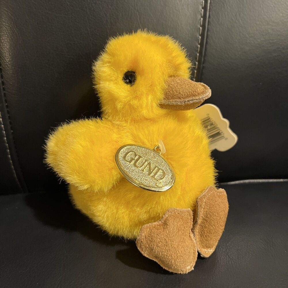 GUND Fuzzy Yellow Duck Duckling Plush Vintage 1987 Small NWT